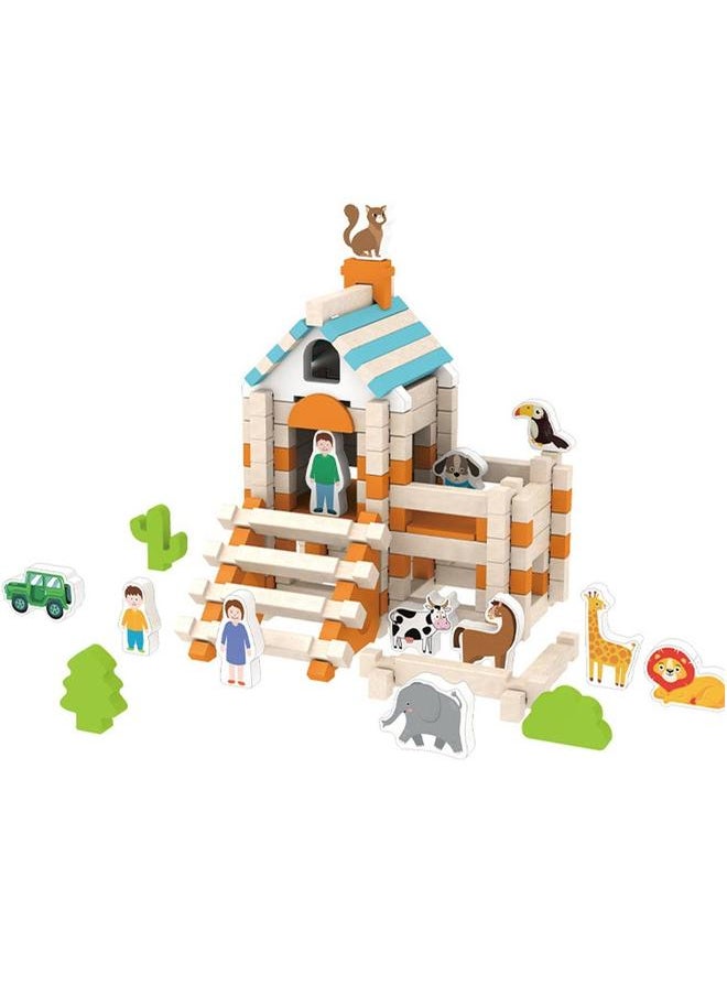 Children's Building Blocks Mortise And Tenon Structure Assembly Little Architect Large Particle BBlock Hut Toy 