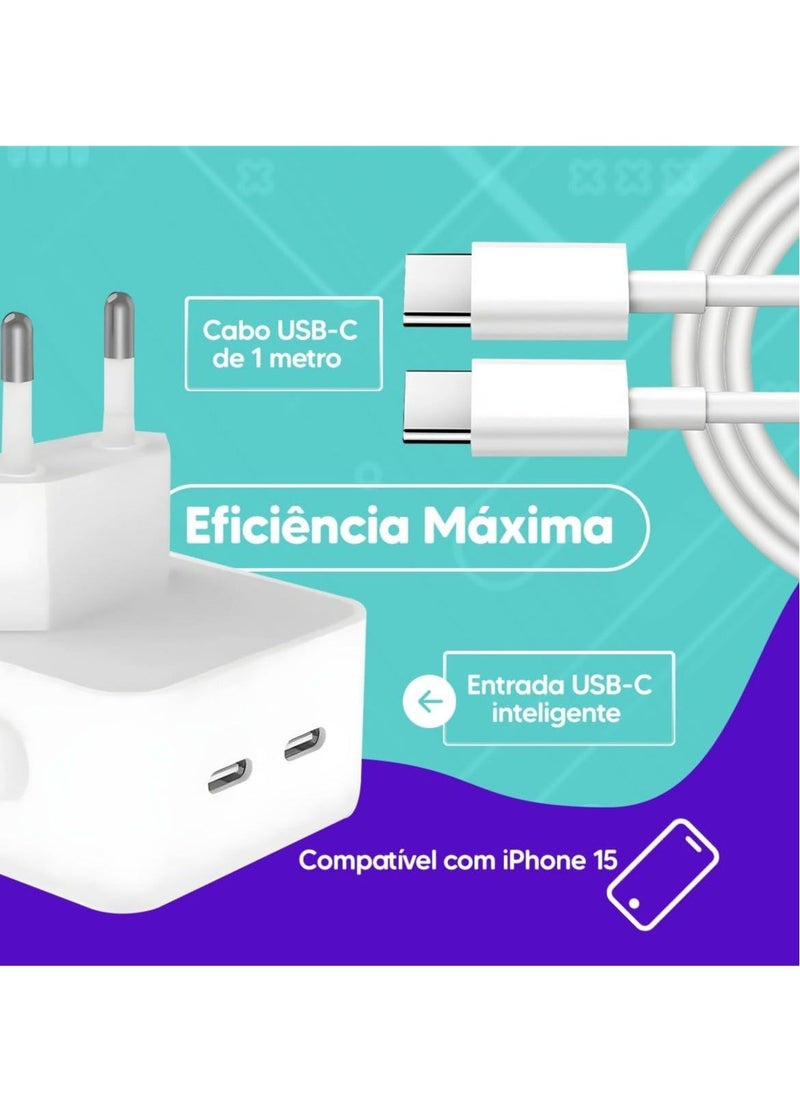 JAJEEK "NEW PD 50W Dual USB-C Charger with 2m Type-C Cable for iPhone 16 Pro Max" - Image 5