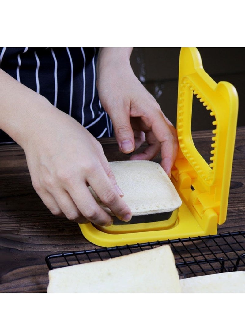 RATSAW Red Sandwich Cutter and Sealer Set Square Decruster Sandwich Maker Bread Toast Breakfast Making Mold Make and Freeze DIY Pocket Minis for Cookie Cutters Baking Tools and Accessories  - Image 3
