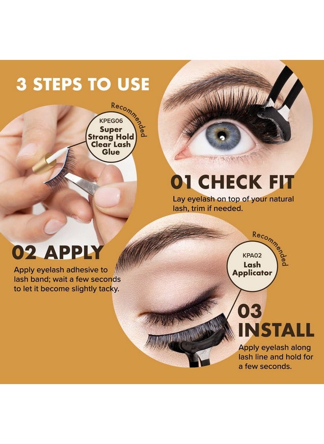 I Envy False Lashes Mink 3D Lashes Value Pack Real Mink Maximum Fluffy Wispy Luxury Glamorous Natural Look Reusable Eyelashes (01)
