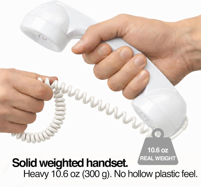 Opis Technology OPIS 60s Micro: Cellphone Retro handset/Old-Style Headset for All Cell-Phones (White) - Image 5