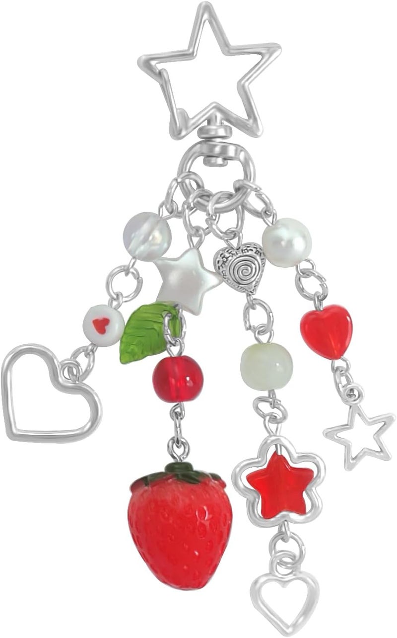 cioatu Cute Keychain Aesthetic Y2K Keychain Accessories Heart Butterfly Strawberry Bear Key Chain for Keys Bags Women Gifts - Image 1