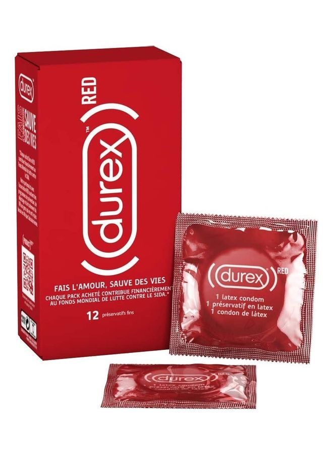 Pack of 12 Durex Red Condoms