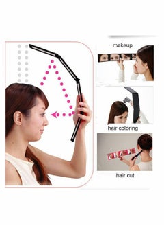 YQbest Four Panel Folding Mirror 4 Sided Foldable Makeup Handheld Compact Tabletop for Self Styling and Hair Cutting Shaving Easy to See Your Back Head  - Image 3