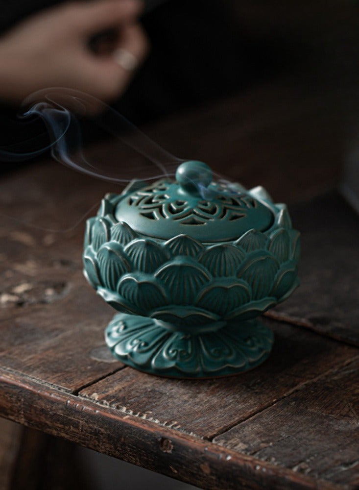 Lotus Ceramic Incense Burner Sandalwood Home Incense Display Lotus Incense Burner Creative Incense Burner Incense Path  - Image 3