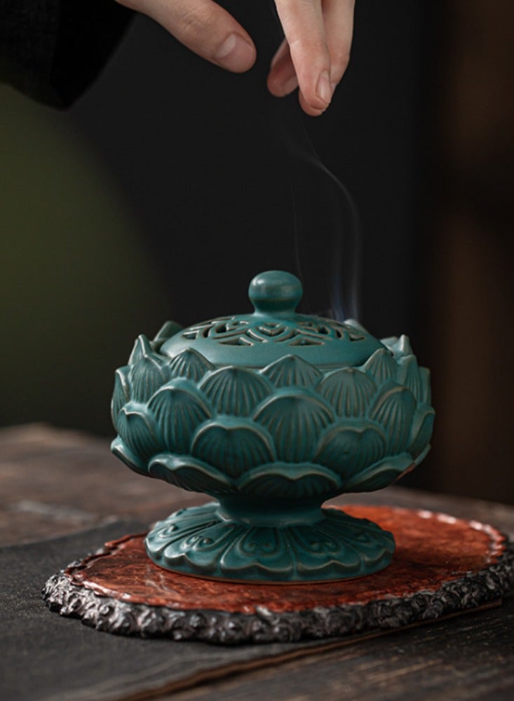 Lotus Ceramic Incense Burner Sandalwood Home Incense Display Lotus Incense Burner Creative Incense Burner Incense Path  - Image 2