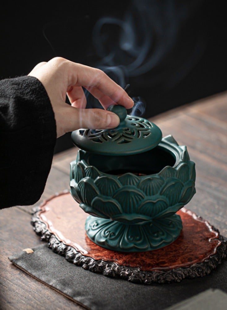 Lotus Ceramic Incense Burner Sandalwood Home Incense Display Lotus Incense Burner Creative Incense Burner Incense Path  - Image 1