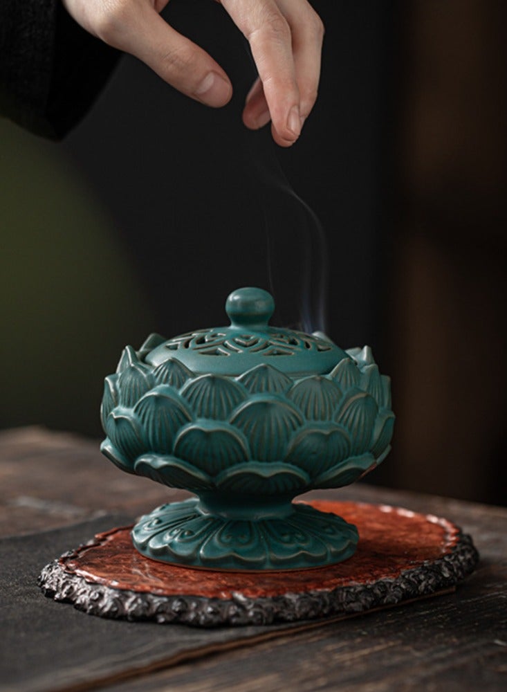 Lotus Ceramic Incense Burner Sandalwood Home Incense Display Lotus Incense Burner Creative Incense Burner Incense Path  - Image 4