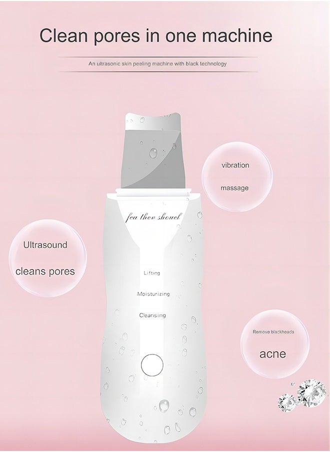 Generic - Skin Cleaner Facial Scraper, Skin Scraper Pore Cleaner Blackhead Removal Tool for Facial Deep Cleansing - 3 Modes, White - Image 1
