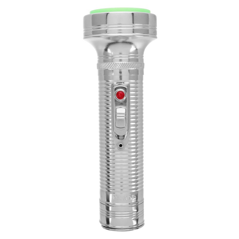 Vintage Green Metal Handheld Flashlight For Home And Outdoor Use - Image 2
