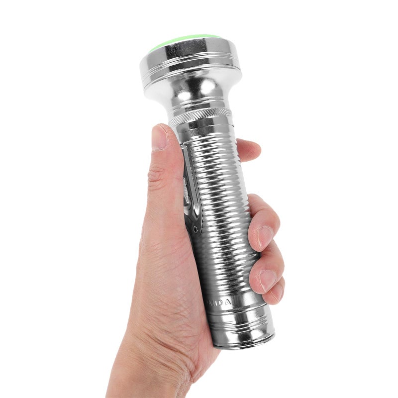 Vintage Green Metal Handheld Flashlight For Home And Outdoor Use - Image 4