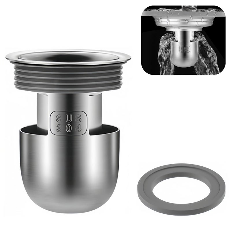COLDDD Shower Floor Drain Plug Water Sealing Mini Bottle Trap Design 304 Stainless Steel Material Anti Odor Plugs for Bathroom 1 Depth 24