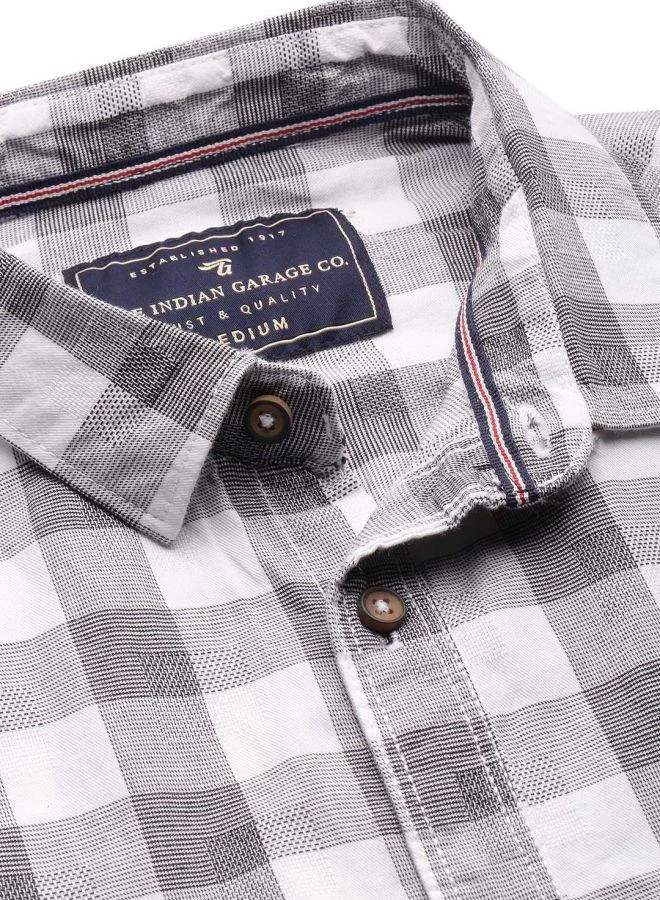 The Indian Garage Co The Indian Garage Co Men Slim Fit Checked Casual Shirt