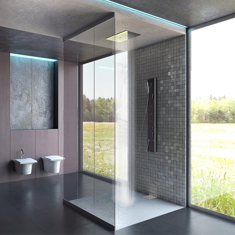 Auriga SMFS2MRW Rose Gold Multifunction Shower | 574 mm x 330 mm Large Shower Head | Rainfall, Mist & Waterfall Modes | Elegant Mirror Finish | Fully Openable Design | Easy False Ceiling Installation - Image 3