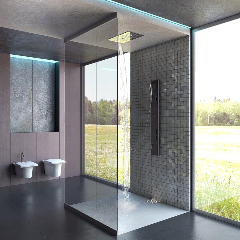 Auriga SMFS2MRW Rose Gold Multifunction Shower | 574 mm x 330 mm Large Shower Head | Rainfall, Mist & Waterfall Modes | Elegant Mirror Finish | Fully Openable Design | Easy False Ceiling Installation - Image 4