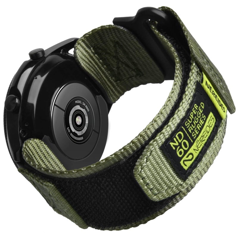 Nereides Band Compatible with Watch 3 45mm/Watch 46mm/Gear S3 Frontier/Classic, 22mm Nylon Sport Replacement Strap for Men Women (Army Green,L) - Image 1