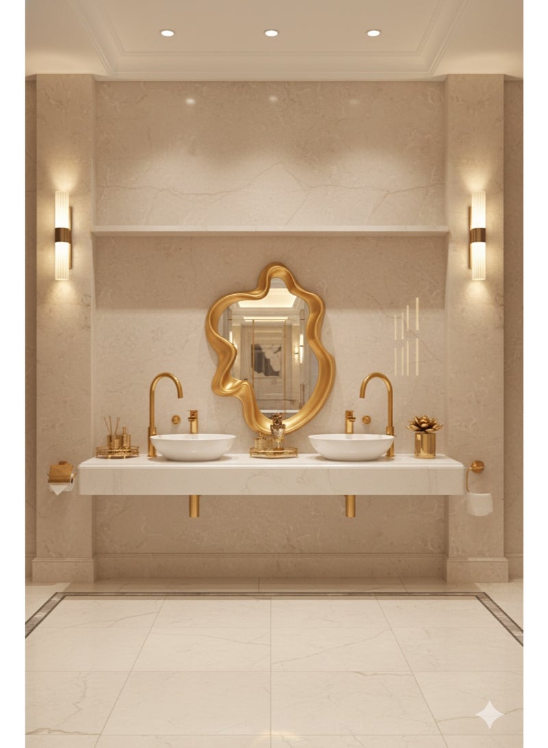 Generic420apple An elegant mirror with a luxurious frame adds a touch of sophistication to any space. 67 x 49 cm - Image 2