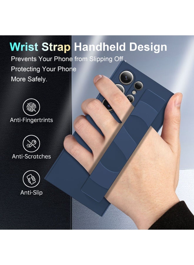 Case Compatible with Samsung Galaxy S25 Ultra with Silicone Wristband, Skin-Friendly Soft TPU Back Shockproof Pocket Cover Easy One-Handed Grip Wrist Strap Phone Case - Image 3