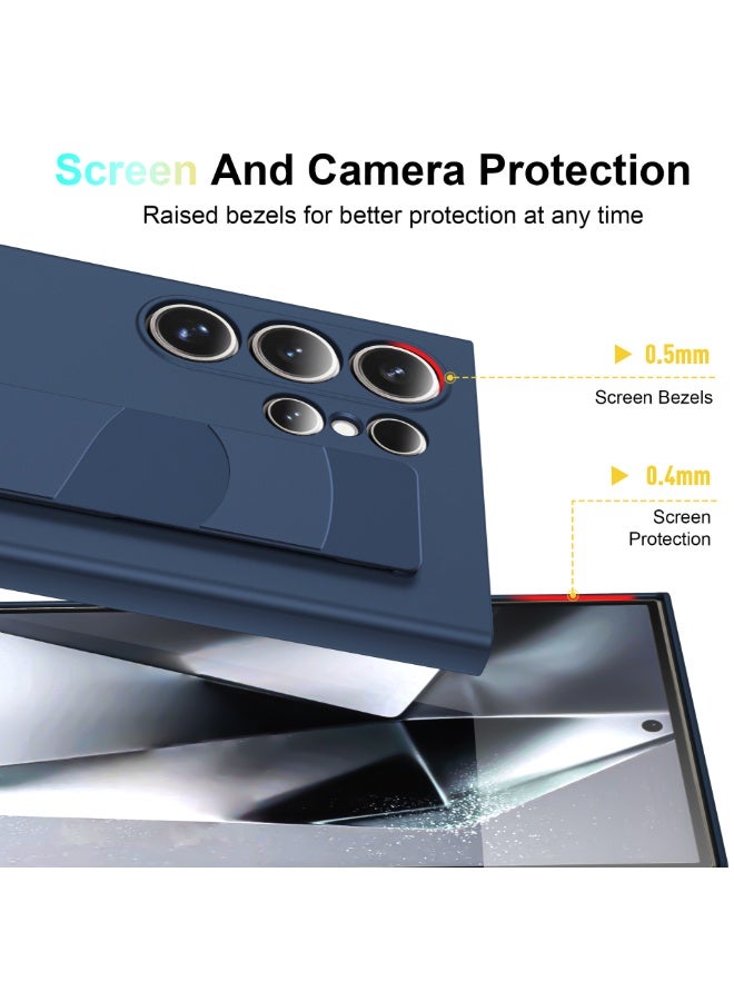 Case Compatible with Samsung Galaxy S25 Ultra with Silicone Wristband, Skin-Friendly Soft TPU Back Shockproof Pocket Cover Easy One-Handed Grip Wrist Strap Phone Case - Image 2