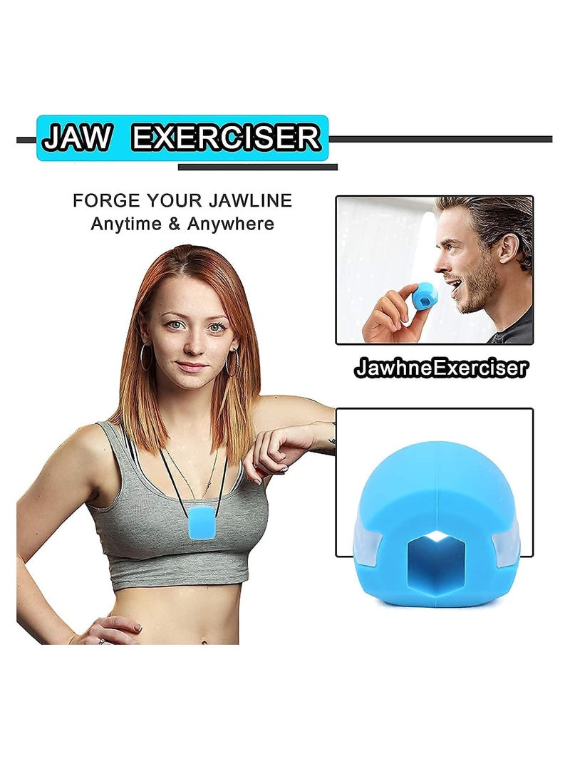 Generic - 1 Piece Jawline Exerciser Jaw, Face, and Neck Exerciser - Define Your Jawline, Slim and Tone Your Face, Look Younger and Healthier - Helps Reduce Stress and Craving (Blue) - Image 1