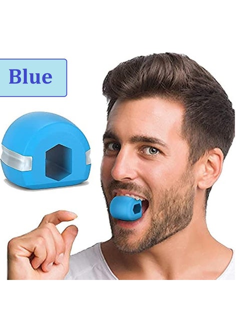 1 Piece Jawline Exerciser Jaw, Face, and Neck Exerciser - Define Your Jawline, Slim and Tone Your Face, Look Younger and Healthier - Helps Reduce Stress and Craving (Blue)