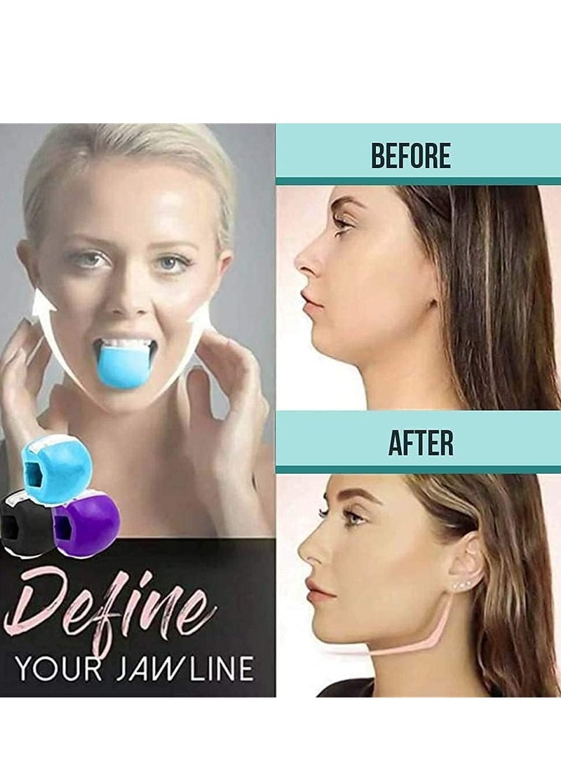 Generic - 1 Piece Jawline Exerciser Jaw, Face, and Neck Exerciser - Define Your Jawline, Slim and Tone Your Face, Look Younger and Healthier - Helps Reduce Stress and Craving (Blue) - Image 1