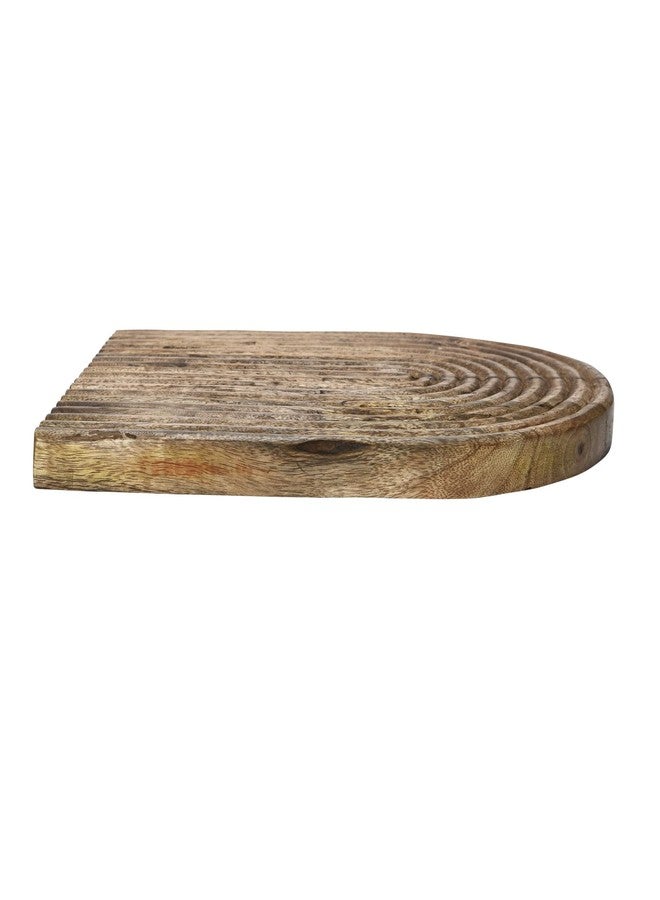 Main + Mesa Carved Arch Mango Wood Serving Board, Natural - Image 4