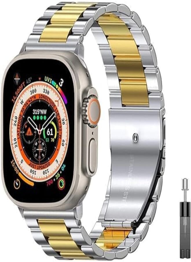 Next - Next store Metal Band Compatible with Apple Watch Band 42-44-45-49 Series SE 6/5/4/3/2/1/7/8 Ultra Stainless Steel Strap for iWatch - Image 1