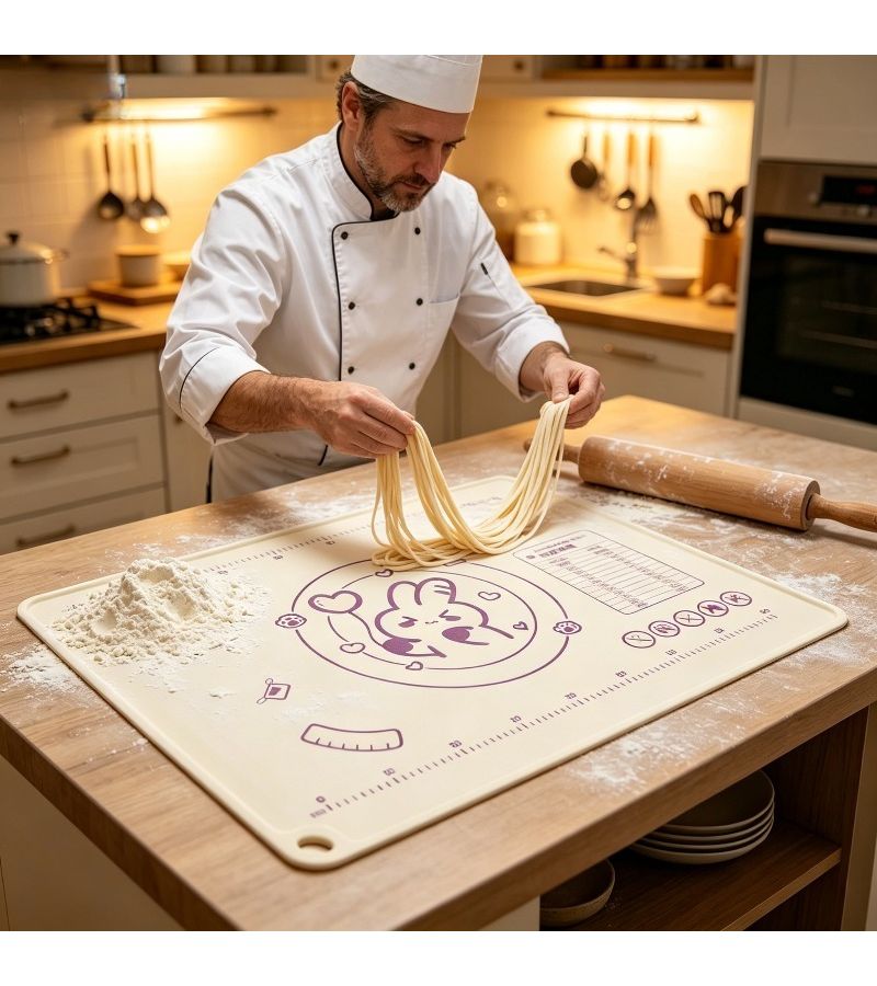 70cm X 50cm Upgraded Thickened Food Grade Silicone Baking Mat Dough Mat High Temperature Resistant Non Slip Non Stick Easy To Clean With Built In Scale - Image 2