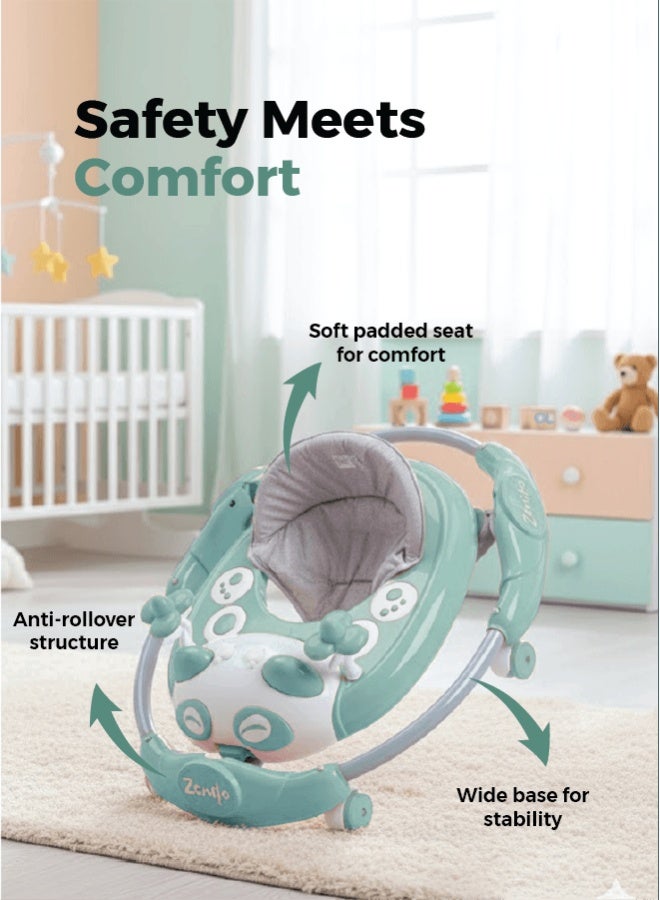 Zenito Baby Walker - Activity & First Steps Aid with Music, Lights & Toys | Adjustable Height, Comfortable Seat & Sturdy Wheels | Foldable Baby Walking Trainer for Infants & Toddlers - Multicolor - Image 5
