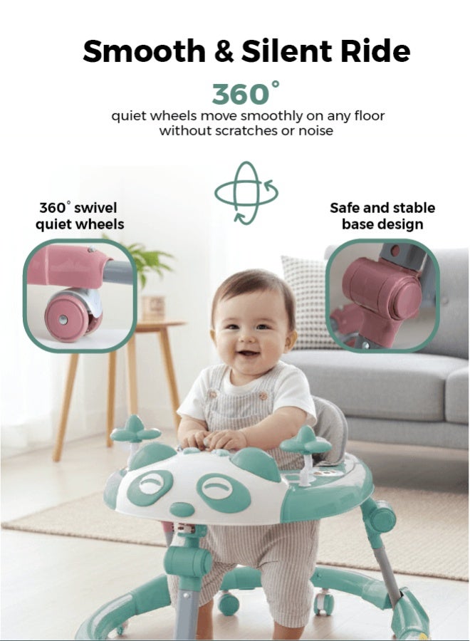Zenito Baby Walker - Activity & First Steps Aid with Music, Lights & Toys | Adjustable Height, Comfortable Seat & Sturdy Wheels | Foldable Baby Walking Trainer for Infants & Toddlers - Multicolor - Image 4