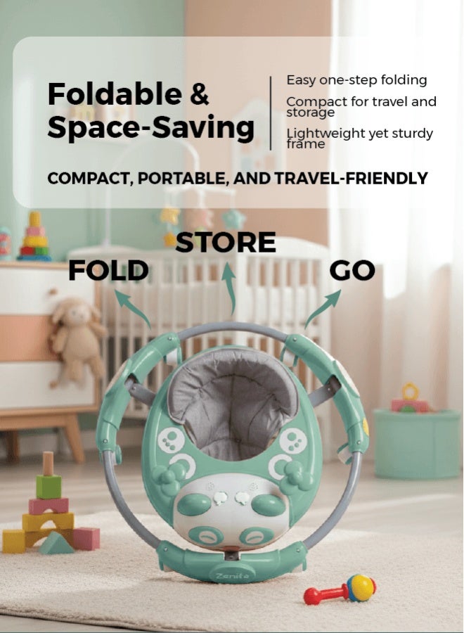 Zenito Baby Walker - Activity & First Steps Aid with Music, Lights & Toys | Adjustable Height, Comfortable Seat & Sturdy Wheels | Foldable Baby Walking Trainer for Infants & Toddlers - Multicolor - Image 2