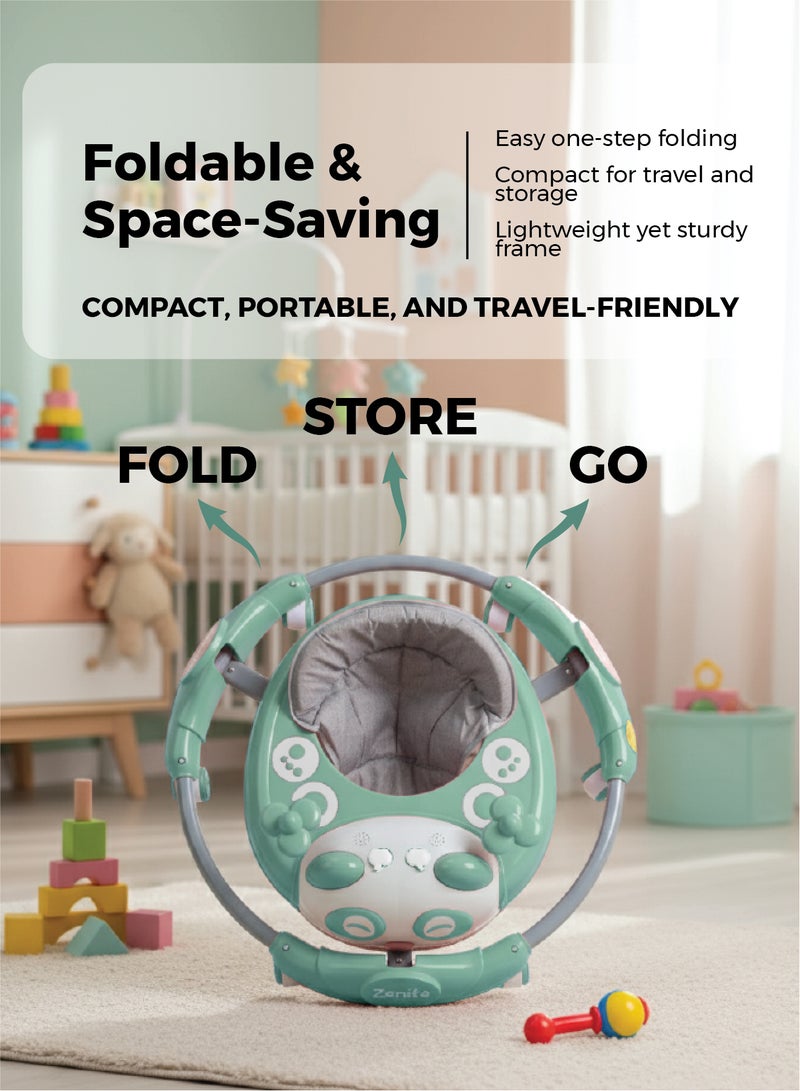 زينيث مشاية أطفال زينيتو - مساعد الخطوات الأولى متعدد الألوان | موسيقى، أضواء، ألعاب، مقعد مريح، عجلات قوية وارتفاع قابل للتعديل - Image 2