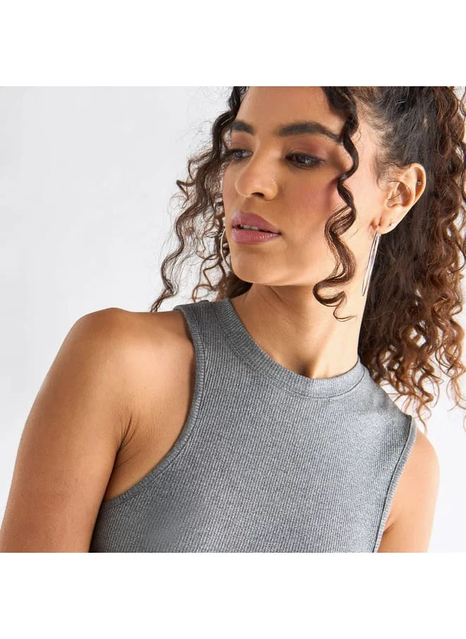 Splash FAV Ribbed Sleeveless Top with Crew Neck