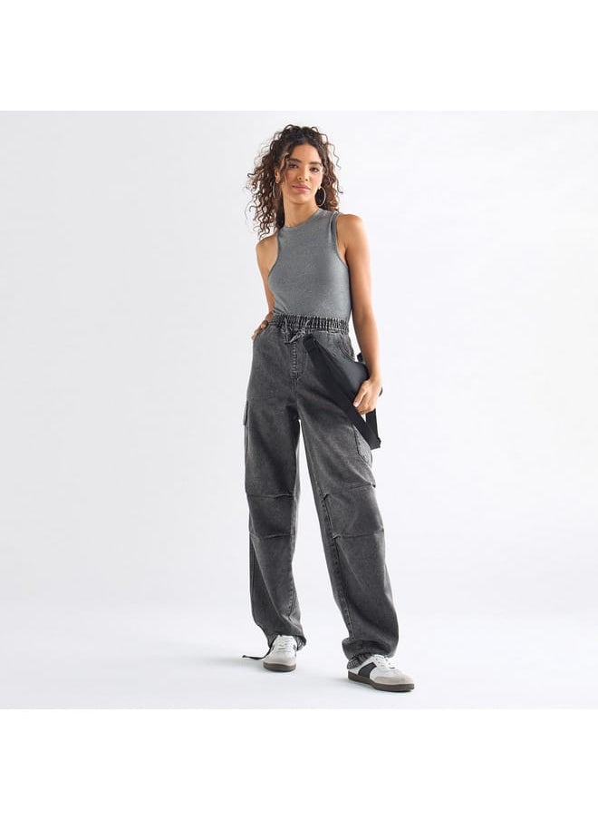 FAV Ribbed Sleeveless Top with Crew Neck  - Image 2