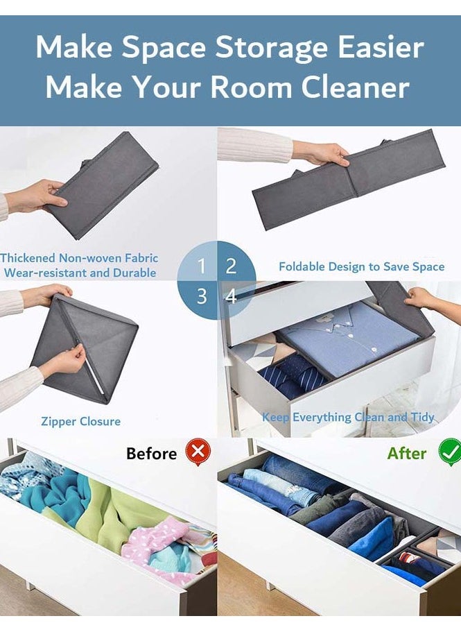 YIM-VIBEHAUS 6 Pack Wardrobe Organiser Foldable Underwear Drawer Organiser Closet Organizers and Storage for Clothes, Socks, Scarves, Ties (Beige)  - Image 5