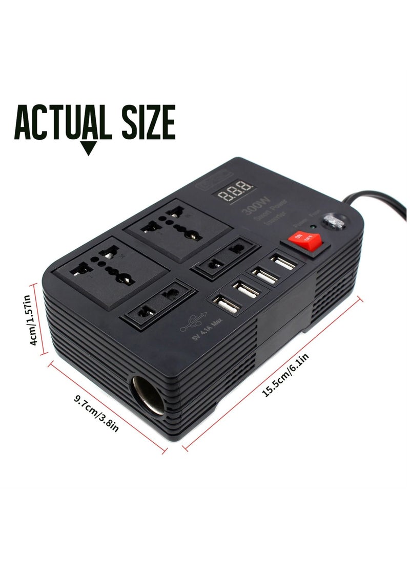 BYGD - 300W Car Power Inverter,DC 12V to 110V AC Converter,DC 24V To 220V AC Converter With 1 Socket Adapter And 3 USB Ports Charger Adapter Car Accessories - Image 1