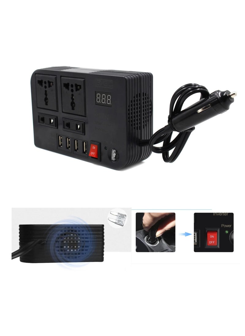 BYGD - 300W Car Power Inverter,DC 12V to 110V AC Converter,DC 24V To 220V AC Converter With 1 Socket Adapter And 3 USB Ports Charger Adapter Car Accessories - Image 1