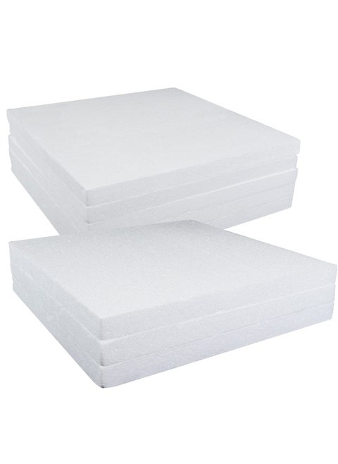 CRAFT MAGIC, 8PCS Craft Styrofoam Block, 30 x 30 x 2cm White Rectangle Foam Blocks, Polystyrene Foam Sheets, High-Density Styrofoam Blocks for Crafting Modeling Sculpting DIY Art Projects