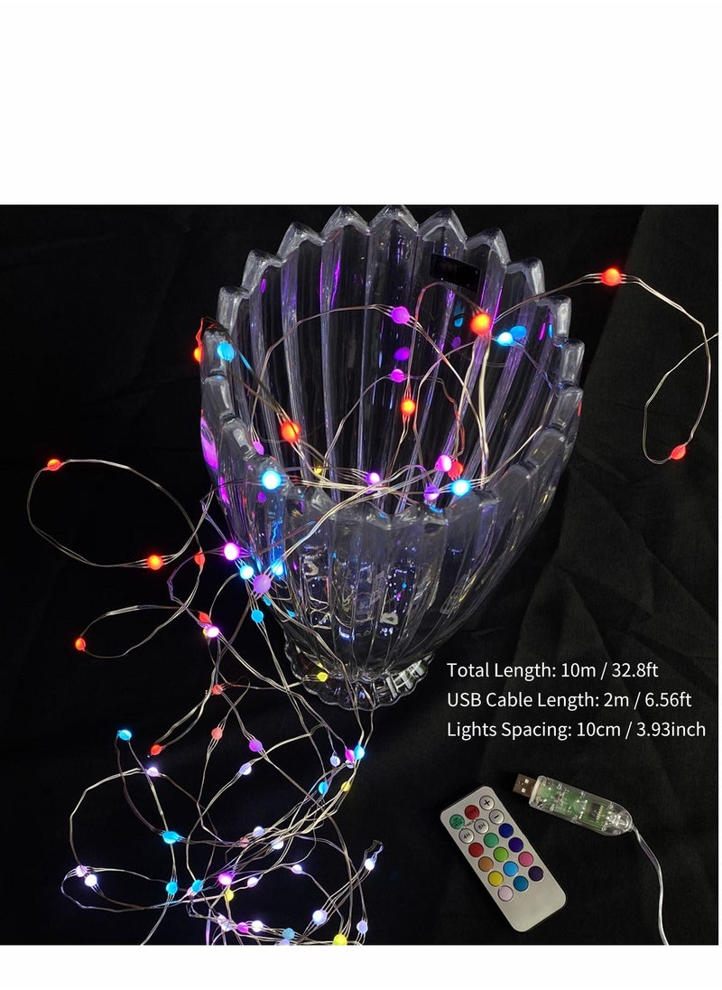 Generic - LEDs String Lights USB Fairy Lamp Colorful Decorative Hanging Lights Garden Patio Landscape Light Backyard Lighting for Wedding Party Outdoor Decor With Remote Control - Image 1