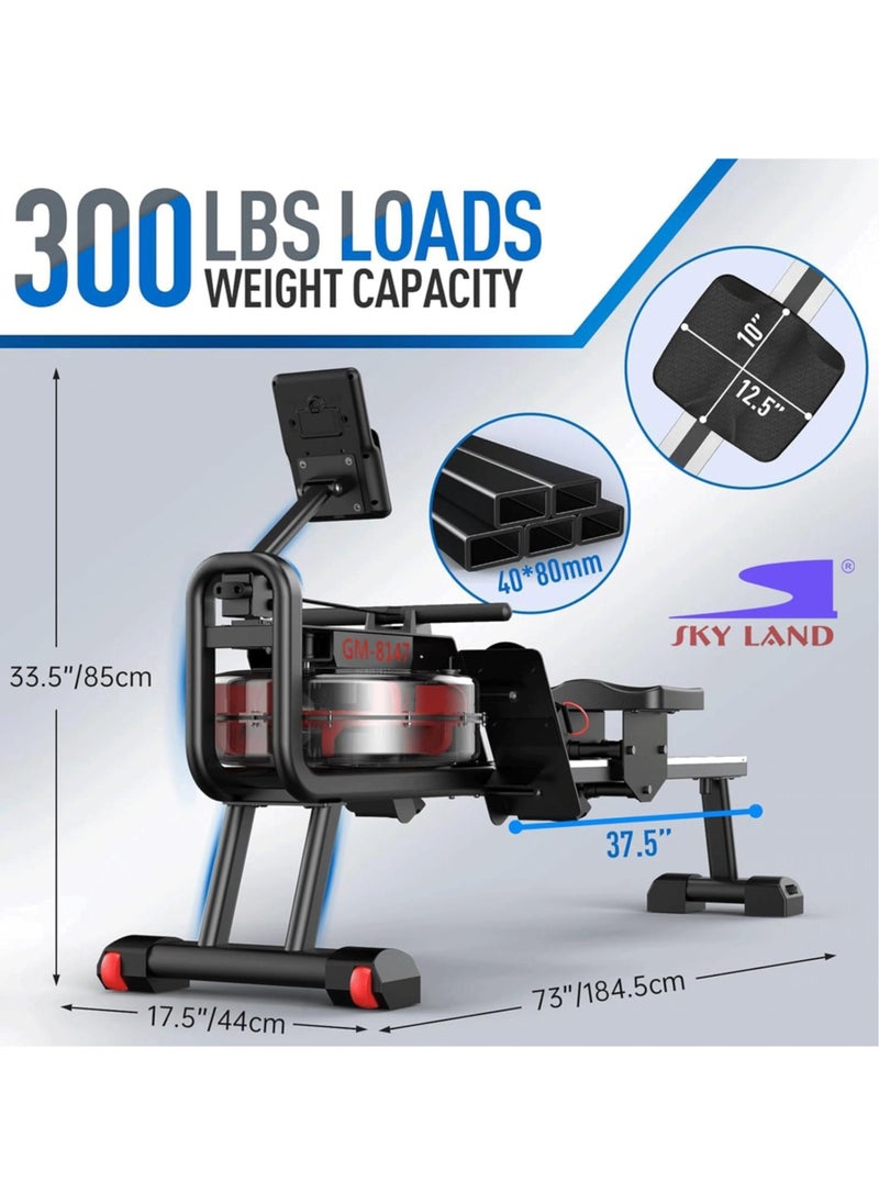 Foldable Water Rowing Machine for Home Use GM-8147 with 136Kg Weight Capacity with Bluetooth Function and iPad Holder