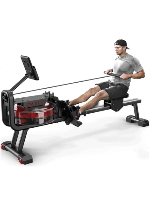 Foldable Water Rowing Machine for Home Use GM-8147 with 136Kg Weight Capacity with Bluetooth Function and iPad Holder
