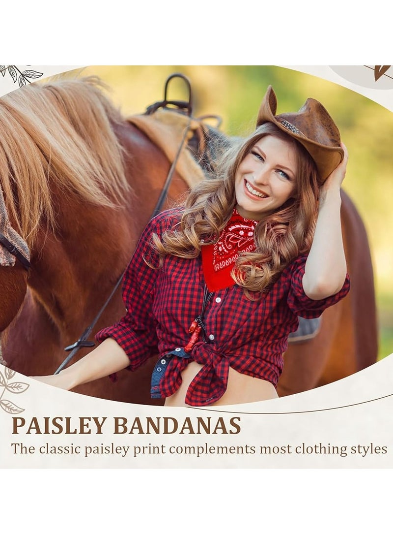 Oasisgalore 12 Pack Unisex Paisley Cowboy Bandanas, Multi-Use Headband/Scarf for Men & Women, Bulk Set - Image 4