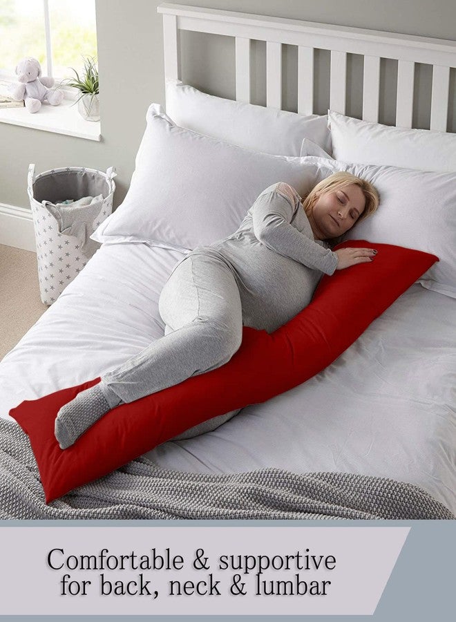 Cotton Delight غطاء وسادة للجسم من قطن ديلايت، مقاس 20 × 54 بوصة، إغلاق بسحاب، مصنوع من مزيج قطني فاخر 100%، قطعة واحدة، لون أحمر تانجو، غطاء وسادة للجسم، مقاس 20 × 54 بوصة - Image 4
