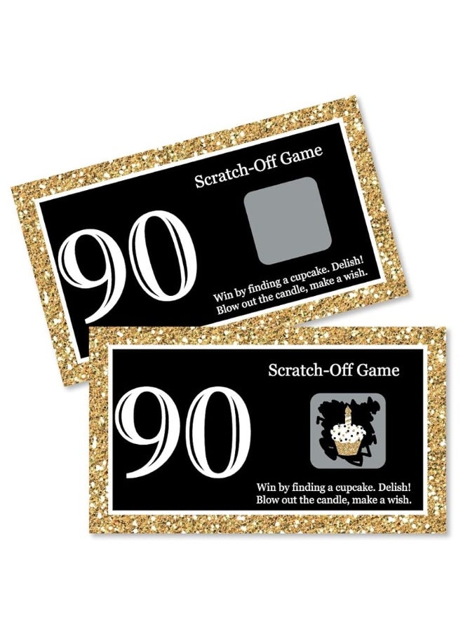 Big Dot of Happiness Big Dot of Happiness Adult 90th Birthday - Gold - Birthday Party Game Scratch Off Cards - 22 Count  - Image 1