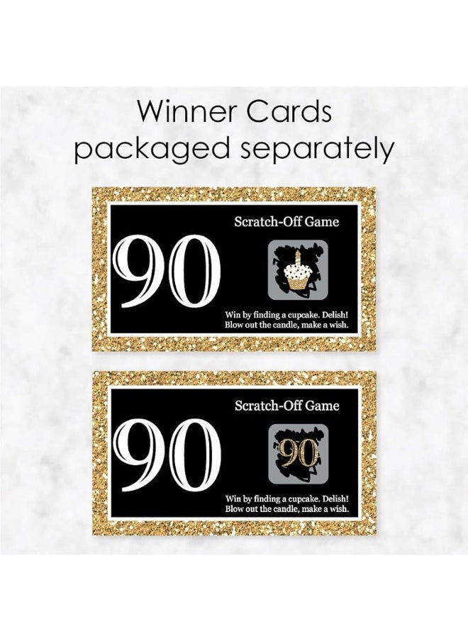 Big Dot of Happiness Big Dot of Happiness Adult 90th Birthday - Gold - Birthday Party Game Scratch Off Cards - 22 Count  - Image 5
