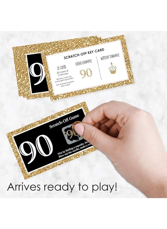 Big Dot of Happiness Big Dot of Happiness Adult 90th Birthday - Gold - Birthday Party Game Scratch Off Cards - 22 Count  - Image 4