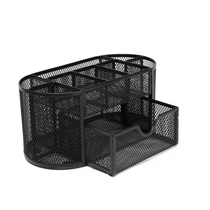 Neomate Metal Mesh Desk Organizer|Durable Office Supplies Caddy with Drawer for Home & Office|Desktop Organizer & Décor|Black, Drawer Organizers - Image 5