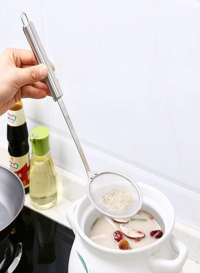 ROLLMOSS Fine Mesh Fat Skimmer Spoon, Hot Pot Fat Separator Strainer Skimmer with Long Handle, Stainless Steel Gravy Separator Oil Strainer for Cooking Frying Skimming Grease, Gravy and Foam (3 Pack) - Image 5