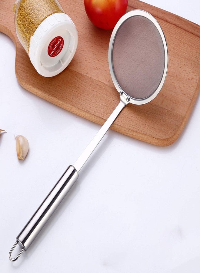 ROLLMOSS Fine Mesh Fat Skimmer Spoon, Hot Pot Fat Separator Strainer Skimmer with Long Handle, Stainless Steel Gravy Separator Oil Strainer for Cooking Frying Skimming Grease, Gravy and Foam (3 Pack) - Image 3
